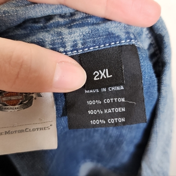Harley-Davidson Denim Button Down Blouse 2X - Picture 7 of 7